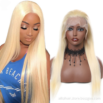 Silky Straight 613 Blonde Human Hair Swiss Lace Front Wig HD Lace Front Human Hair Wig